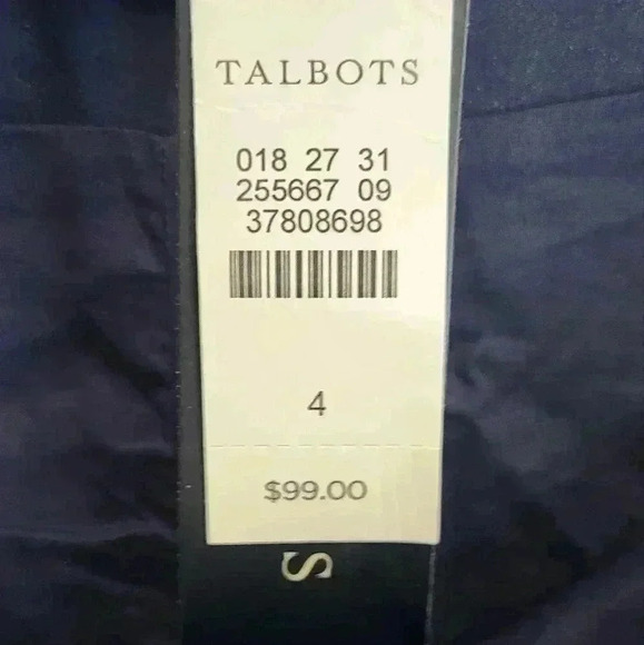 Talbots NWT New Womens Navy Blue White Polka Dot Pattern A Line Skirt Size 4 - Picture 6 of 10